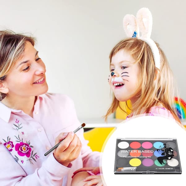 Ansigtsmalingssæt, makeup-palette til børn, velegnet til musikfestivaler, fester, halloween, rollespil