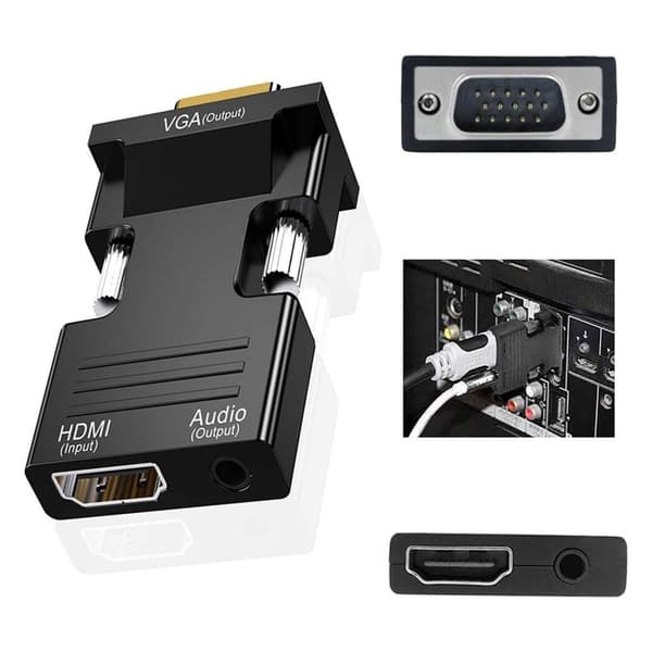 HDMI naaras-VGA urossovitin AUX-lähdöllä