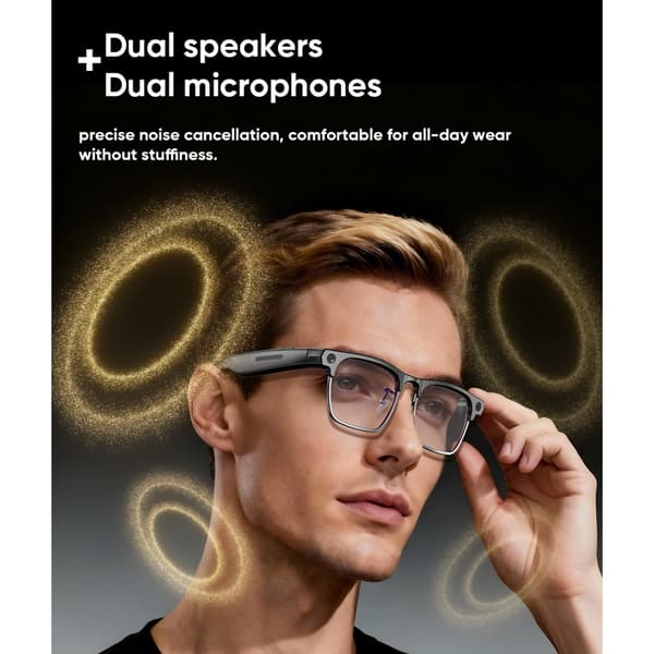 Smarta AI-glasögon med HD-kamera, silver