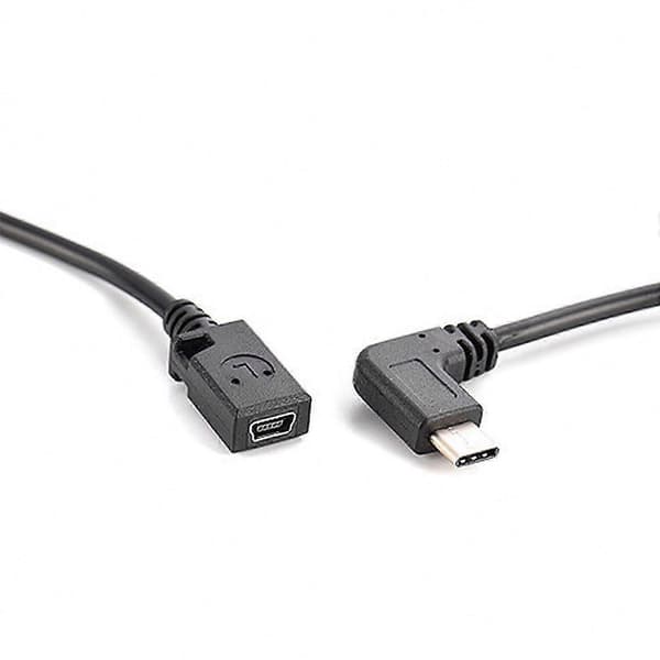 90 asteen mini-USB–tyyppi-C-adapterikaapeli – naaras-uros-liitäntäratkaisu
