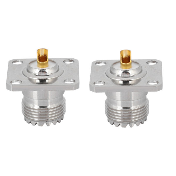 2 st UHF Hona SO239 4 Håls Socket Panel Chassi RF Koaxial Adapter Kontakt