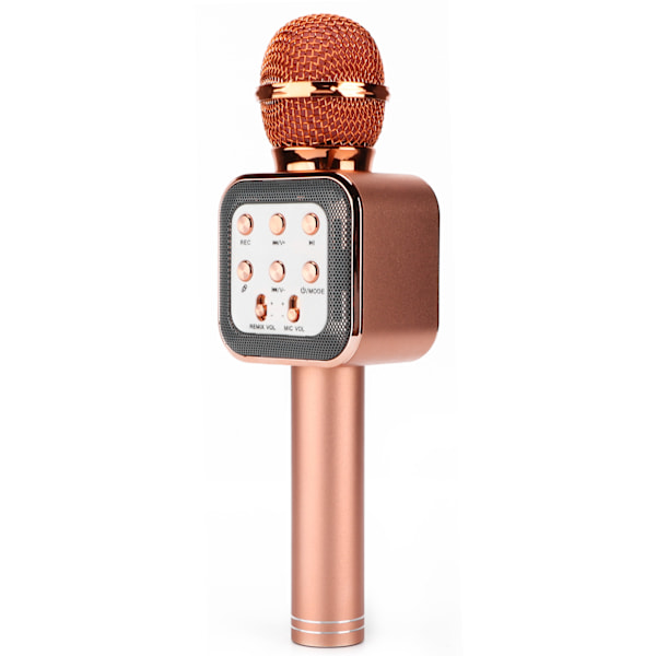 Trådlös Mikrofon Bluetooth Mic Högtalare 5W Portabel Handhållen för Karaoke Party Hem (Roséguld)