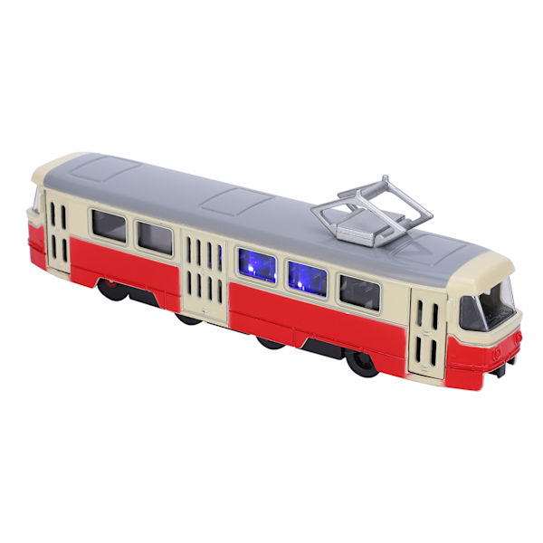 1:90 Kid Pull Back Bil Legetøj Børn Legering Simulation Bilmodel Dekoration med Lyd Lys (Rød)