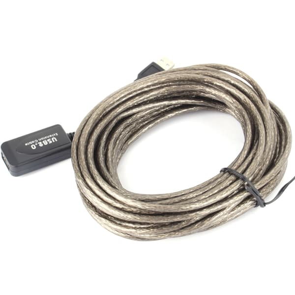 10M USB 2.0 Typ A Hane till Hona Förlängningskabel Svart