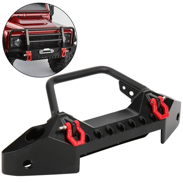 【03】Metallisk frontkofanger med 2 LED-lys passer til Axial SCX10 AX103007 1/10 RC bilmodel