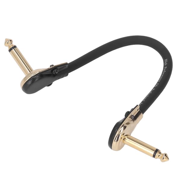 Gitarr Patch Kabel 15 cm Rätvinklig Brusreducering Anti-störning Platt Ände Effektpedal Kabel