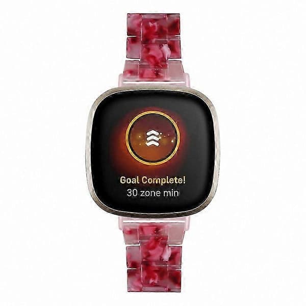 20 mm harpiksrem med spænde i rustfrit stål til Fitbit Versa 4/Sense 2 udskiftningsurrem Peach Red