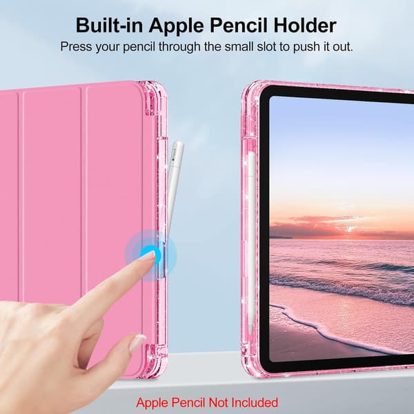 【03】iPad 10:e/11:e (2025) skyddsfodral - slätt bakstycke - rosa