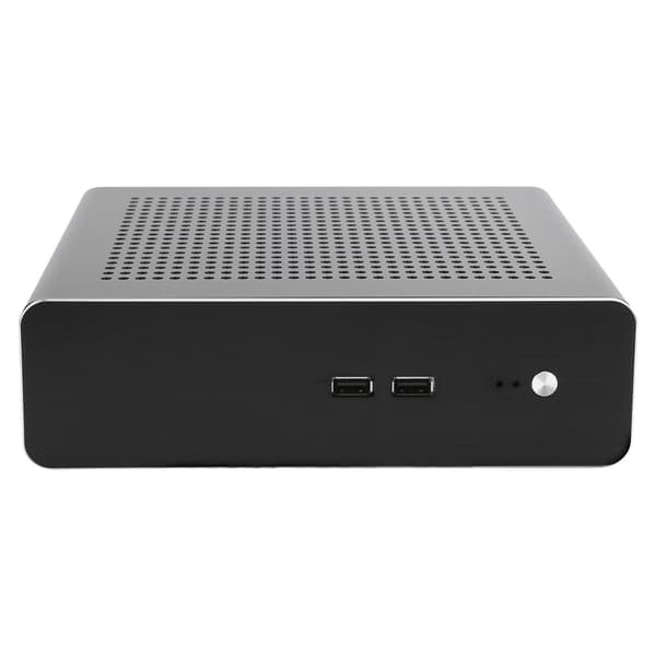 G60S HTPC Kabinet Fuld Aluminium DCATX Strømforsyning MiniITX Kabinet til Stationær Computer (Noir USB2.0)