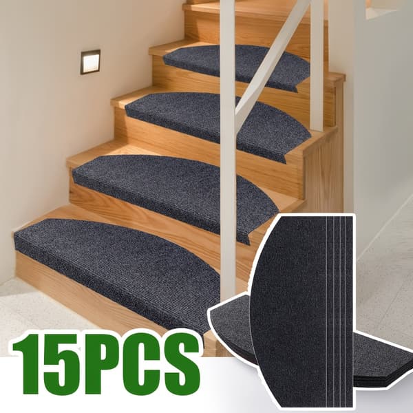 【03】Skridsikre trappetrin til kæledyr, 15-pak selvklæbende puder til trætrapper 【Sort】 【Black】 60CMX24CM(15 pcs)