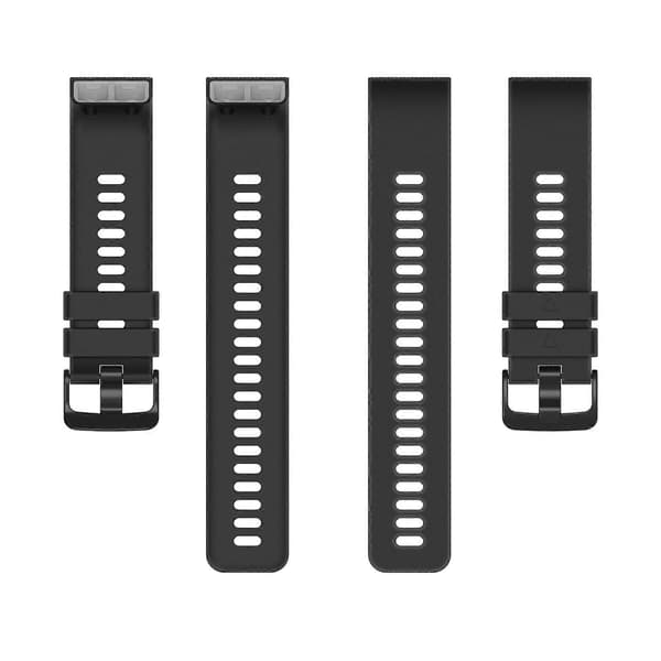 【03】Silikoniranneke Garmin Forerunner 35 / 30 -kelloon, säädettävä ranneke mustalla soljella, musta