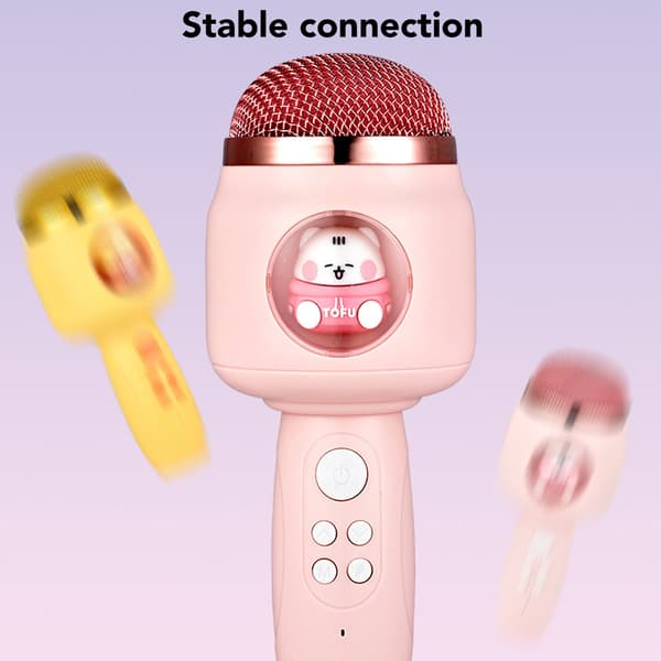 Sød børnemikrofon trådløs Bluetooth dejlig husholdningshåndholdt mikrofon til fest pink