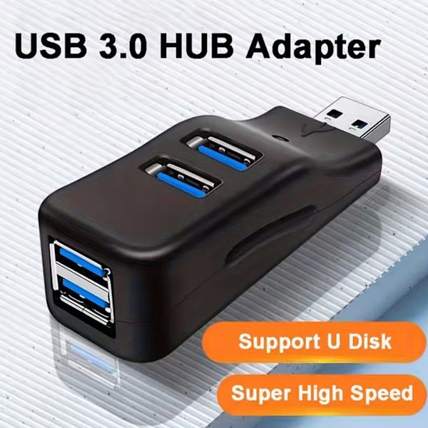usb 3.0-hub, usb-hubadapter, 4 portar för USB 3.0, Mini USB A-portförlängare