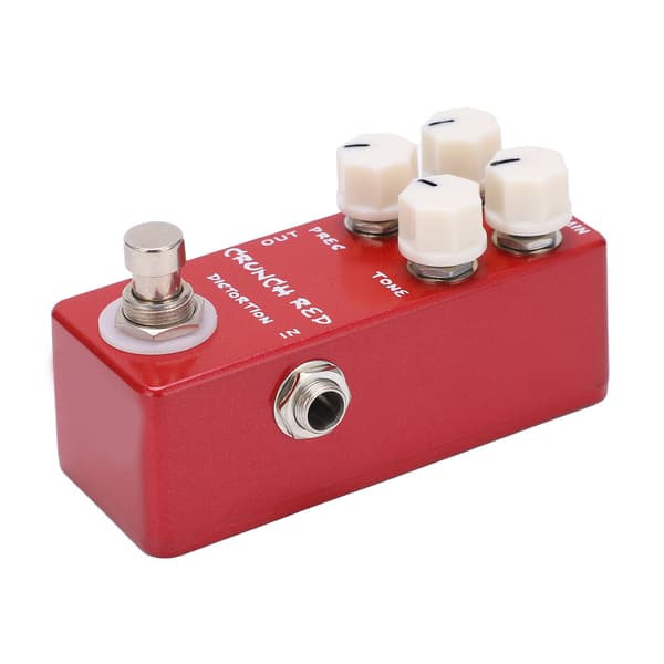 Distortion Effekt Metallskal Röd True Bypass Fotpedal för Elgitarr Bas