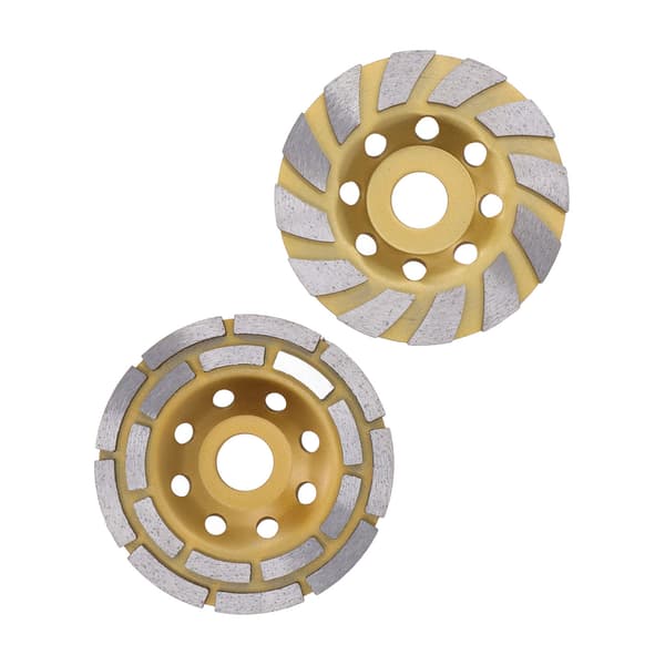 4.5in Slipskiveset Dubbelrad och Turbo Segment Diamantkopp Slipskiva Utan Bricka