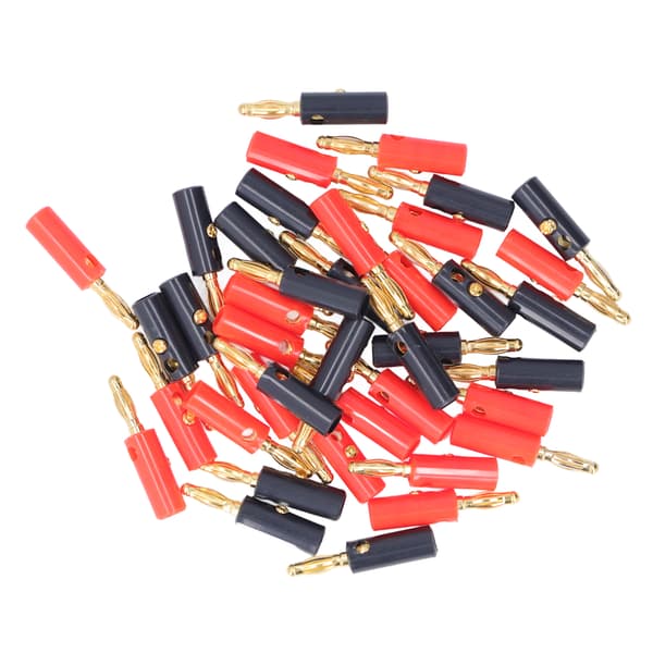 40 STK Bananstik Højttalerstik Ledningsstik 4 mm Diameter Guldbelagt Messing Rød Sort Universal