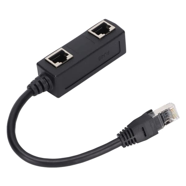 RJ45 Splitter Adapter 1 Han til 2 Hun Port Ethernet-stik til Netværk Hjemmekontor