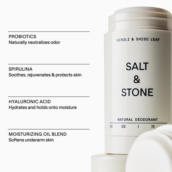 【03】Salt # Stone Unisex Black Oud Extra_Strength Aluminiumfri Deodorant # Black 1pcs