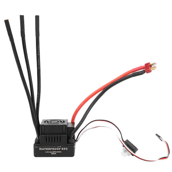 80A Vandtæt Børsteløs ESC Elektrisk Hastighedsregulator Tilbehør til 1/8 RC Bil T-Stik