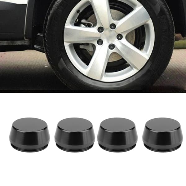 4 stk. 56 mm/2,2 tommer Universal Fælghætte Center Nav Dækning Aluminium Modificeret Del (Sort)