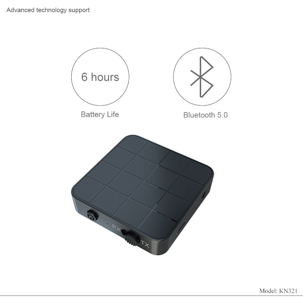 Bluetooth 5.0 sender/modtager, Bluetooth 5.0 lydmodtager/-sender, 2-i-1 AUX Bluetooth-adapter