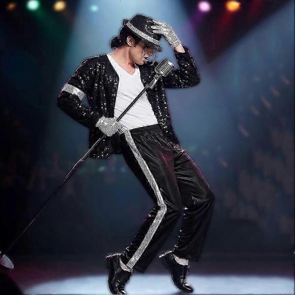 7 dele børns Halloween-kostumesæt til drenge og piger, 80'er 90'er popstjerne danse-disko-outfit til scene-cosplay M