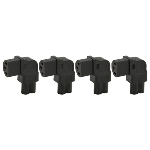 IEC320 C6 til C13 Strømadapter 90 Grader 2.5A‑10A 250V Strømstikadapter til UPS Computerstik 4 stk