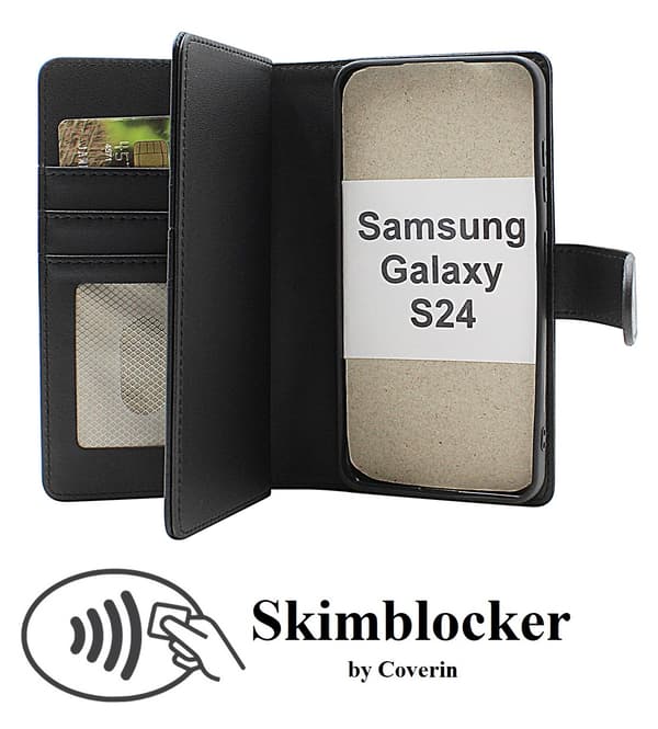【03】Skimblocker Samsung Galaxy S24 5G XL Magnet Plånboksfodral Mörkblå