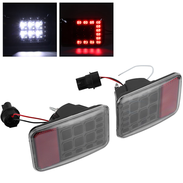 2st 12V Bakre Dimljus 6500K Hög Ljusstyrka IP67 Vattentät Passar för Jeep Wrangler JK 2007-2017