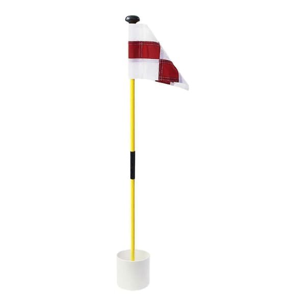Baghave øvelse golfhul stang flag kop pind foldbar putting flagstang hvid White Red