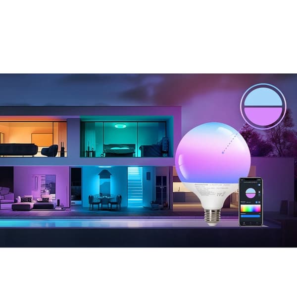 Bluetooth MESH Smart Phantom Light G120 E27 4.9W RGB+CCT, Färgskiftande + Justerbart Vitt 2700K-6500K, Appkontroll för Flera Enheter, Dubbla Lager Effekter, 500lm