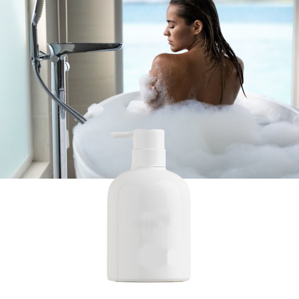 Schampodispenser Flaska Plast 500ml Stor Kapacitet Heminredning med Pump för Badrum Vit