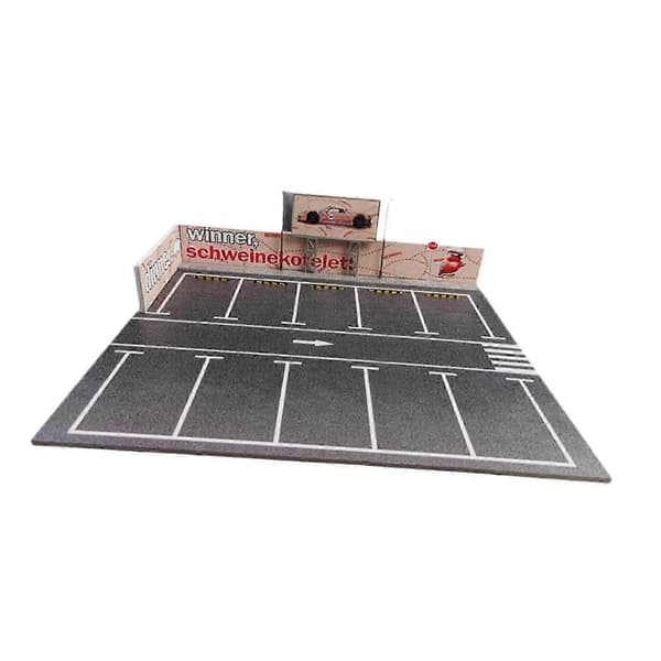 1/64 Parkeringsplads Display Case DIY Samleobjekter Diorama Bil Udstillingsmontre til Biler pink pig 30cmx30cm