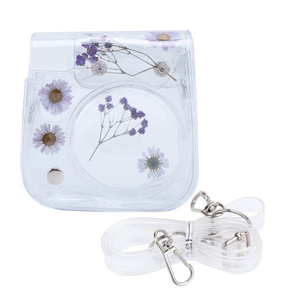Transparent Kamerataske PVC Opbevaringspose med Justerbar Skulderrem til Instax Mini 11 Beskyttelse Lilla