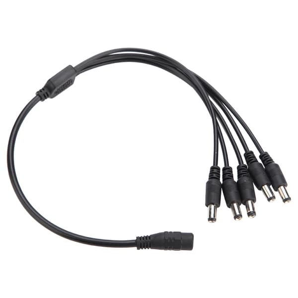 5,5x2,1 mm strømkabel splitter adapter kabel forlænger til CCTV kamera 1 hun til 5 han