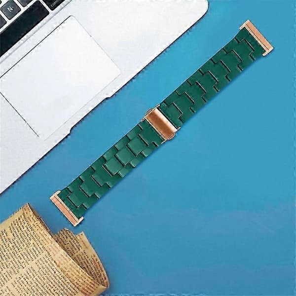 20 mm harpiksrem med spænde i rustfrit stål til Fitbit Versa 4/Sense 2 udskiftningsurrem Dark Green