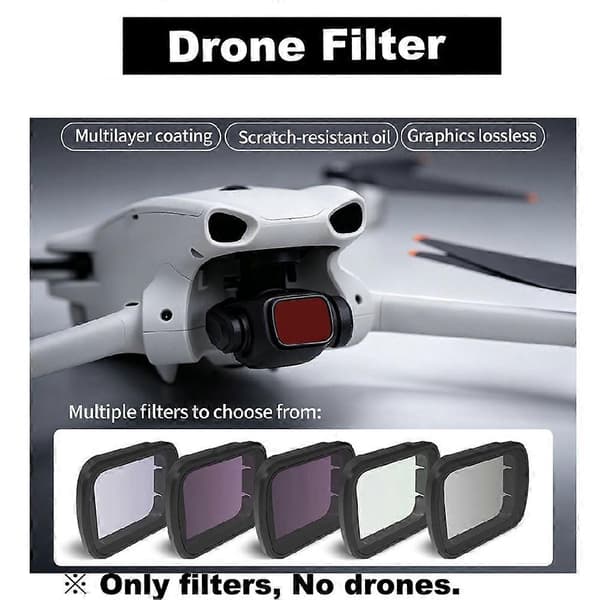 Til DJI Lito X1-filter CPL/ND8/ND16/ND32/ND128-filter Ridsefast, stænktæt HD-filter E Black Nd64