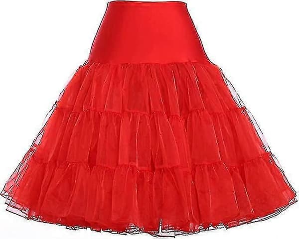 50-tals underkjol Rockabilly Klänning Crinoline Tutu Underkjolar för kvinnor - Snngv Red S