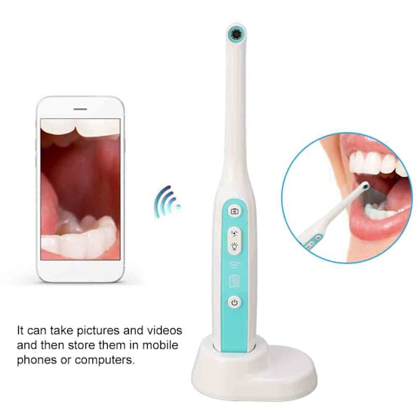 Ny WiFi Trådlös Tandkamera HD Intraoral Endoskop Med 8 LED-lampor