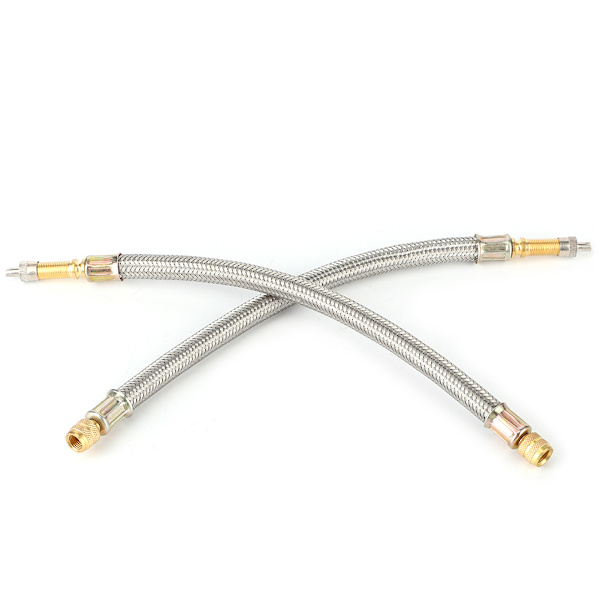2 st Däckventilförlängare Adapter Rostfritt Stål Flätad Bil Universal 250mm