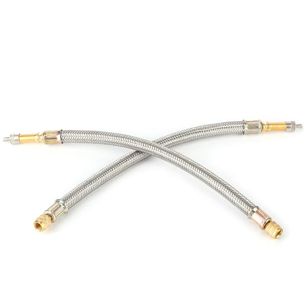 2 stk. Dækventil Forlænger Adapter Rustfrit Stål Flettet Bil Universal 250mm