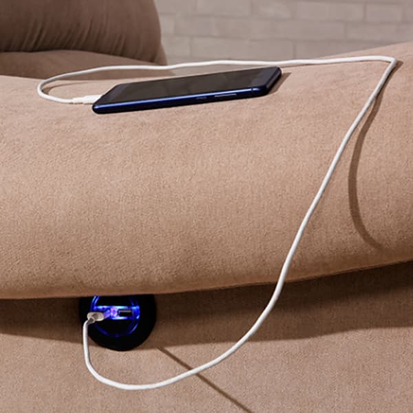 Elektrisk hvilestol med manuel kontrol og dobbelt USB - Sort