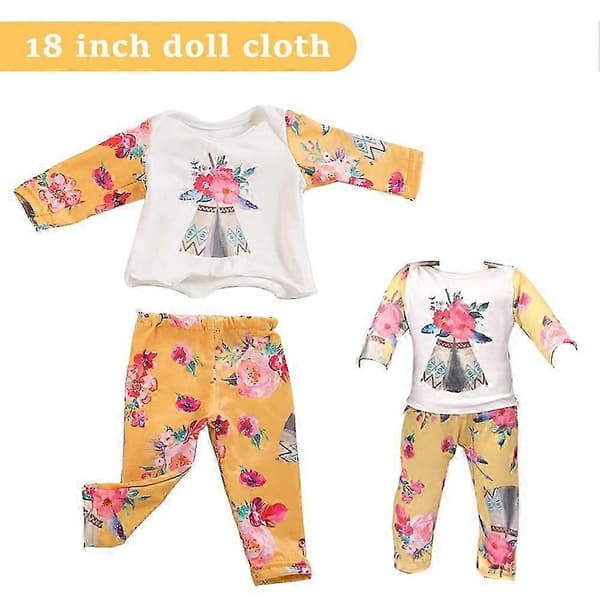18\" Dukke Søde Tøj Pyjamas Pige Legetøj Dekoration Tilbehør Børnefødselsdagsgave