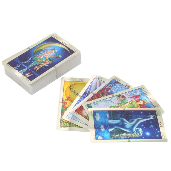 Tarotkortlek Ödes Spådom Hologram Papper Engelska Brädspel Fest Spelkort