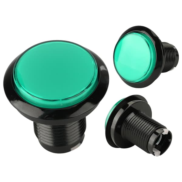 Rund LED-lampe oplyst stor knap til arkademaskinespil DIY-del (grøn)