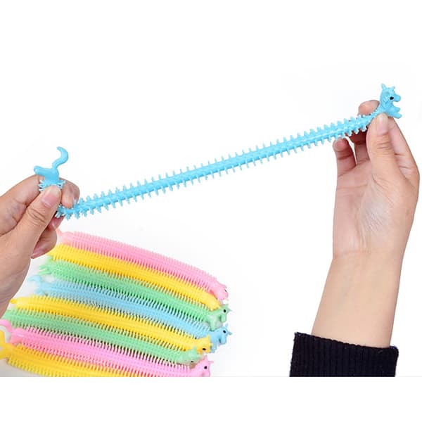 6 stk. Farverigt Hånd Elastisk Reb Legetøj 19cm Anti Stress Legetøj Elastiske Snore Legetøj