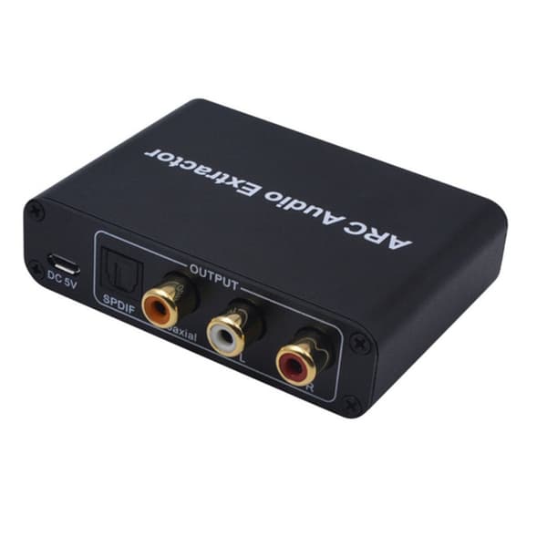 ARC Audio Splitter, HDMI Audio Return Adapter/Decoder, Optisk/Koaksial Konverter, HDMI ARC til RCA SPDIF Toslink Koaksial og stereo HDMI ARC Konverter