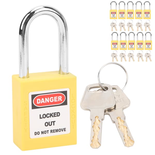 10 sæt 38 mm lockout-lås nylon industriel ingeniørisolering til kemisk kraft