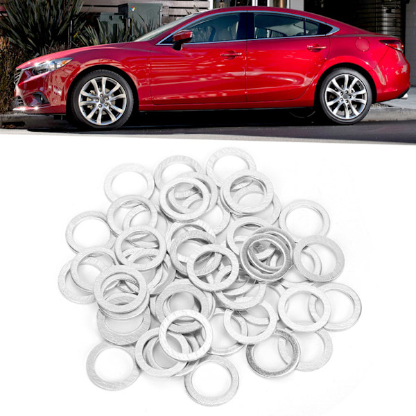 50 stk. olieaftapningsprop skive tætningsringe 9956‑41‑400 Passer til Mazda CX‑5 MX‑5
