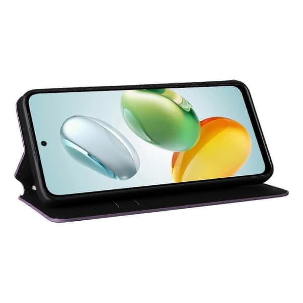 För Honor 200 Smart 5G/Play 60 Plus 5G-skal Rhombus Imprint PU-läderplånboksfodral Purple